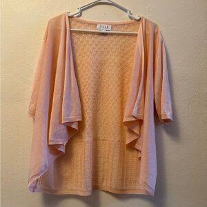 ELLE Peach Open-Front Draped Knit Cardigan size L